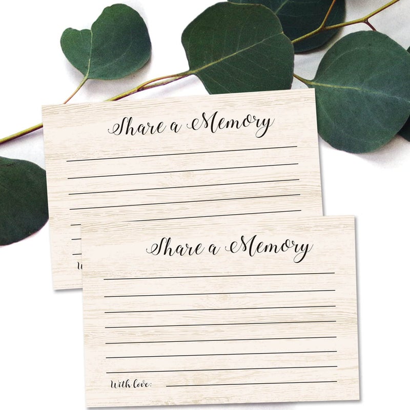 TENTADO Share A Memory Cards  50 Rustic Wood Cards and Sign for Wedding  Shower  Birthday  Funeral  Retirement  Graduation  Life Memories  Guest Book Alternative Advice Game. - Image 4
